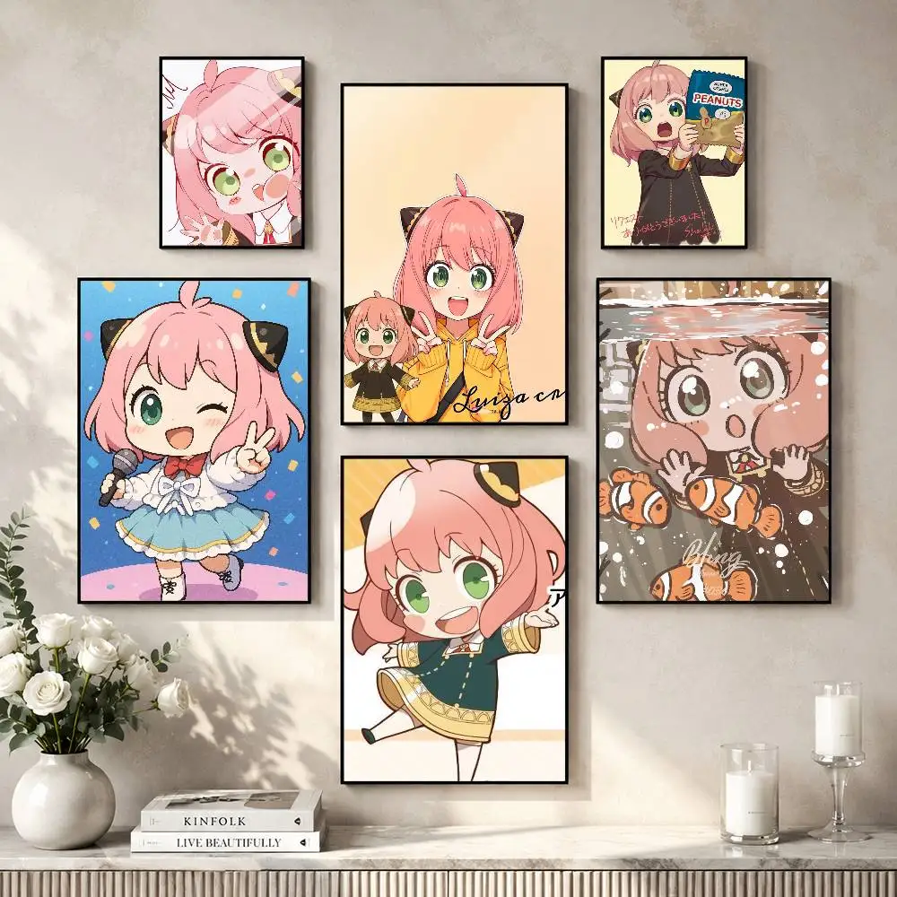 C-Cute Anya Chibi Style Poster Versatile HD Waterproof Wall Art Self-Adhesive Decor for Any Space Ideal Gift