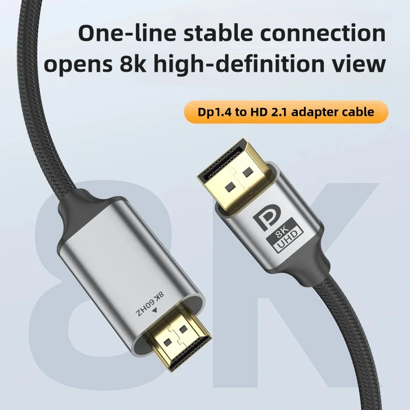 FSU 디스플레이 포트 1.4 HDMI-compatible 호환 2.1 HDR 2.3 액티브 어댑터, 지지대 8K @ 60Hz,4k @ 240Hz,HDR, 단방향 디스플레이 포트 1.4