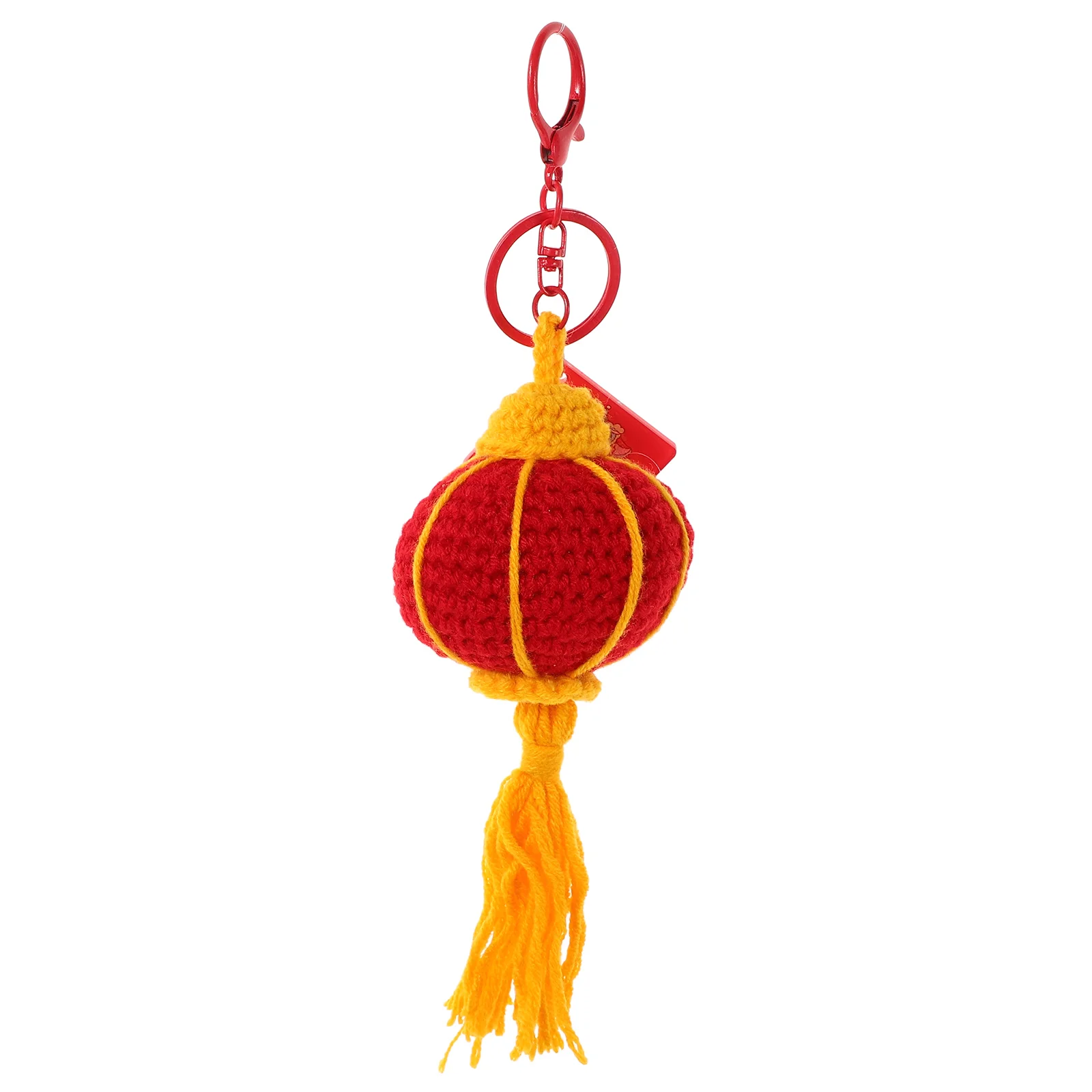 Knitted Lantern Pendant Key Shackle Decorative Red Chinese Lucky Charms Crochet Keychain Bag Small Gift