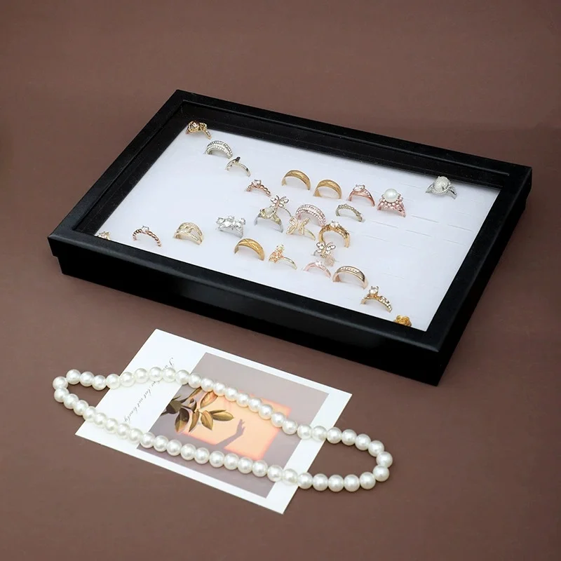 1Set Ringhalter Display Tray Schmuck Organizer Ständer zum Verkauf von Ringen Ohrringen Show – Detail 1