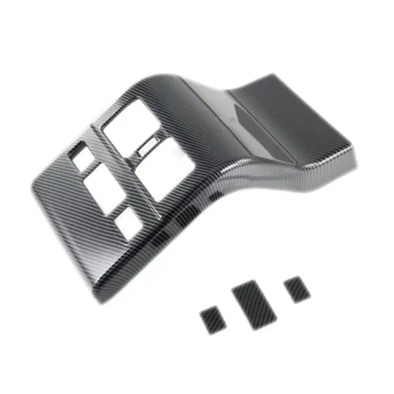 A73X-Car Carbon Fiber Rear Air Condition Vent Outlet Frame Anti-Kick Panel Cover Trim For Toyota Bz4x 2022 2023