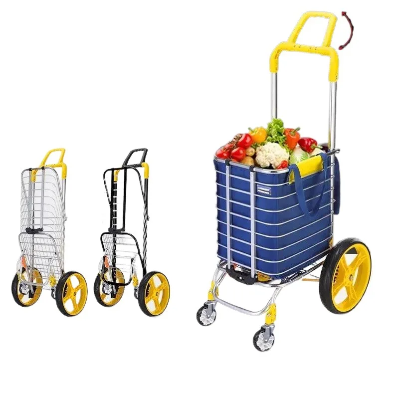 

Shopping cart Small pull cart Portable shopping cart Climbing stairs Folding lightweight household trolley Elderly trailer