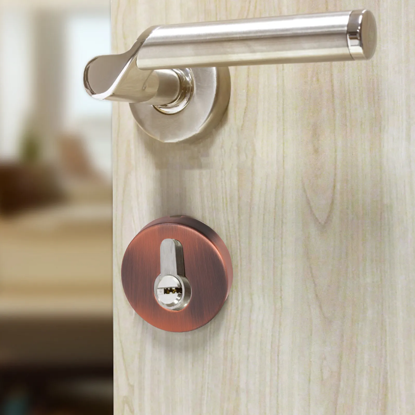 Stainless Steel Keyhole Cover Finish Door Lock Protective Cover Lock Core Replacement for Home Furniture Door Gate