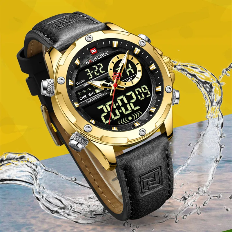 New Arrival Original Design Naviforce Watches Luxury Leather strap Casual Business Men\'s Clock Male Sport Waterproof Wristwatch