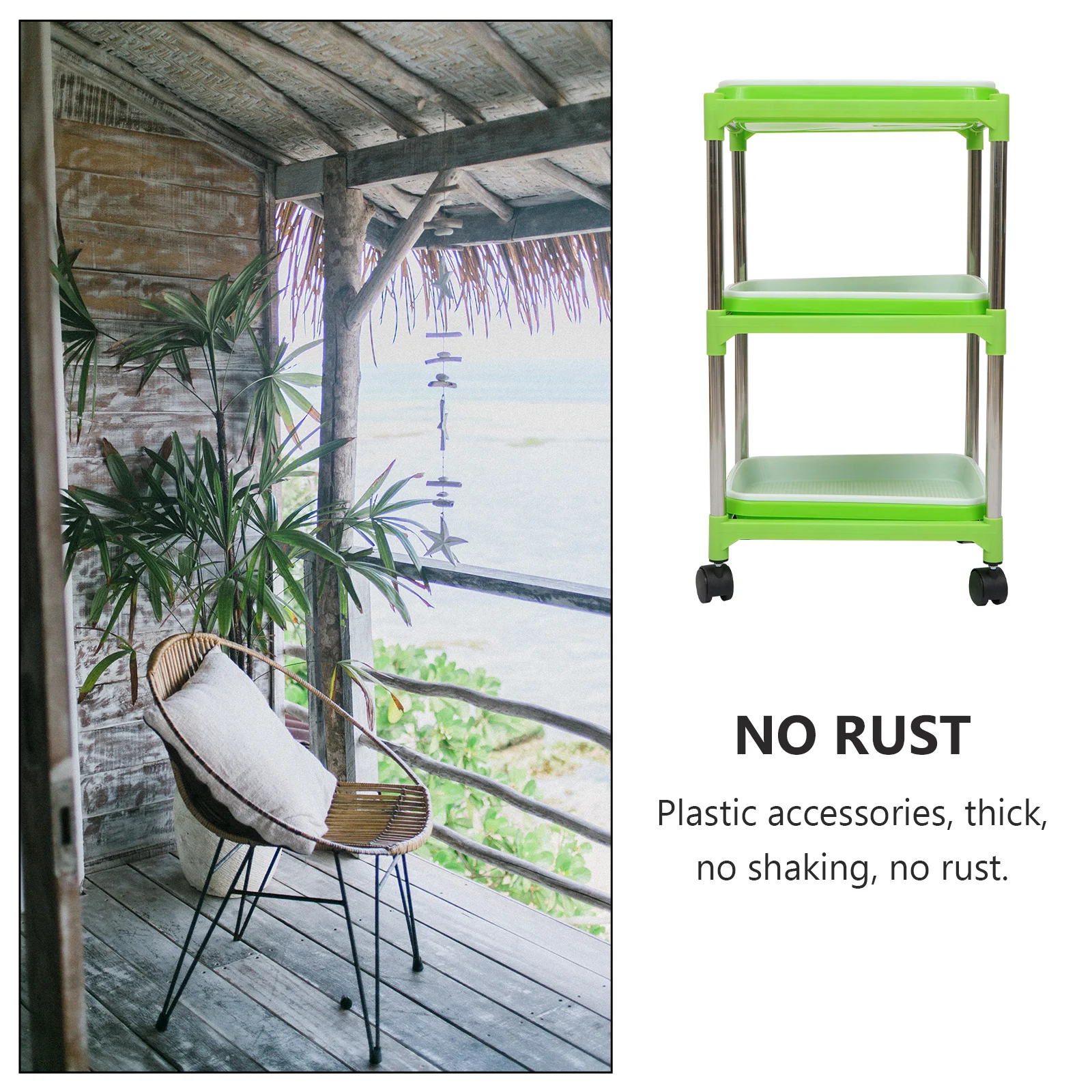 1Set 3 Level Seed Sprouter Tray with Metal Stand Strong Connectors Smooth Rolling Casters Quick Install Grow