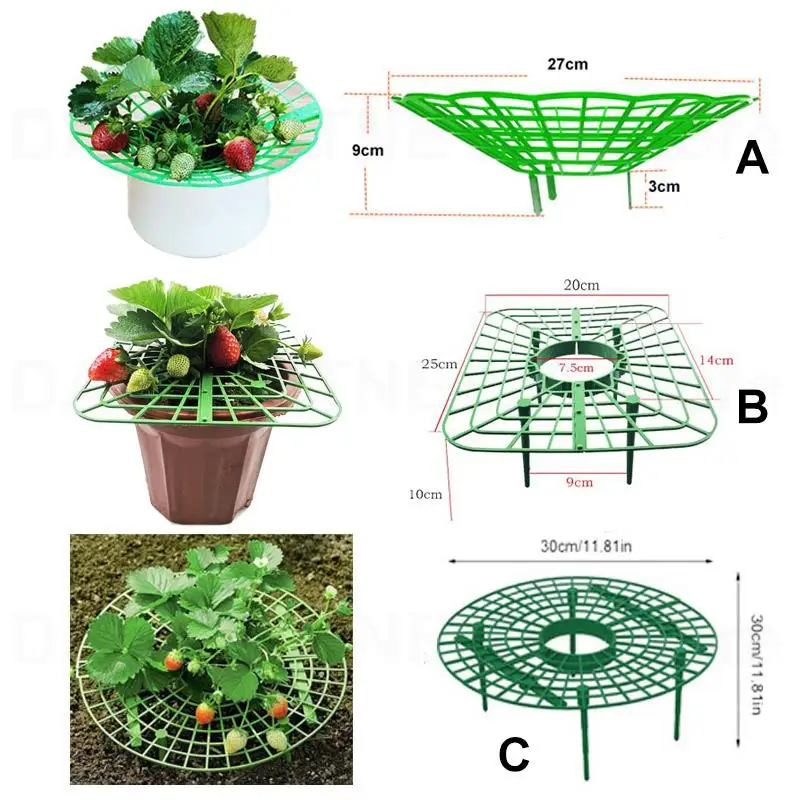 

Flower Strawberry Fruit Stand Green Frame Holder Balcony Planting Rack Support Protect Climbing Vine Pillar Jardinage Potager