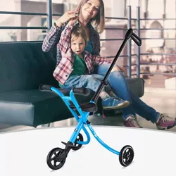 Airplane Stroller Light Carts, Foldable Enlarged Children's Tricycle, Motorcycle Handle Design Tricycle for Children From 1 To 3