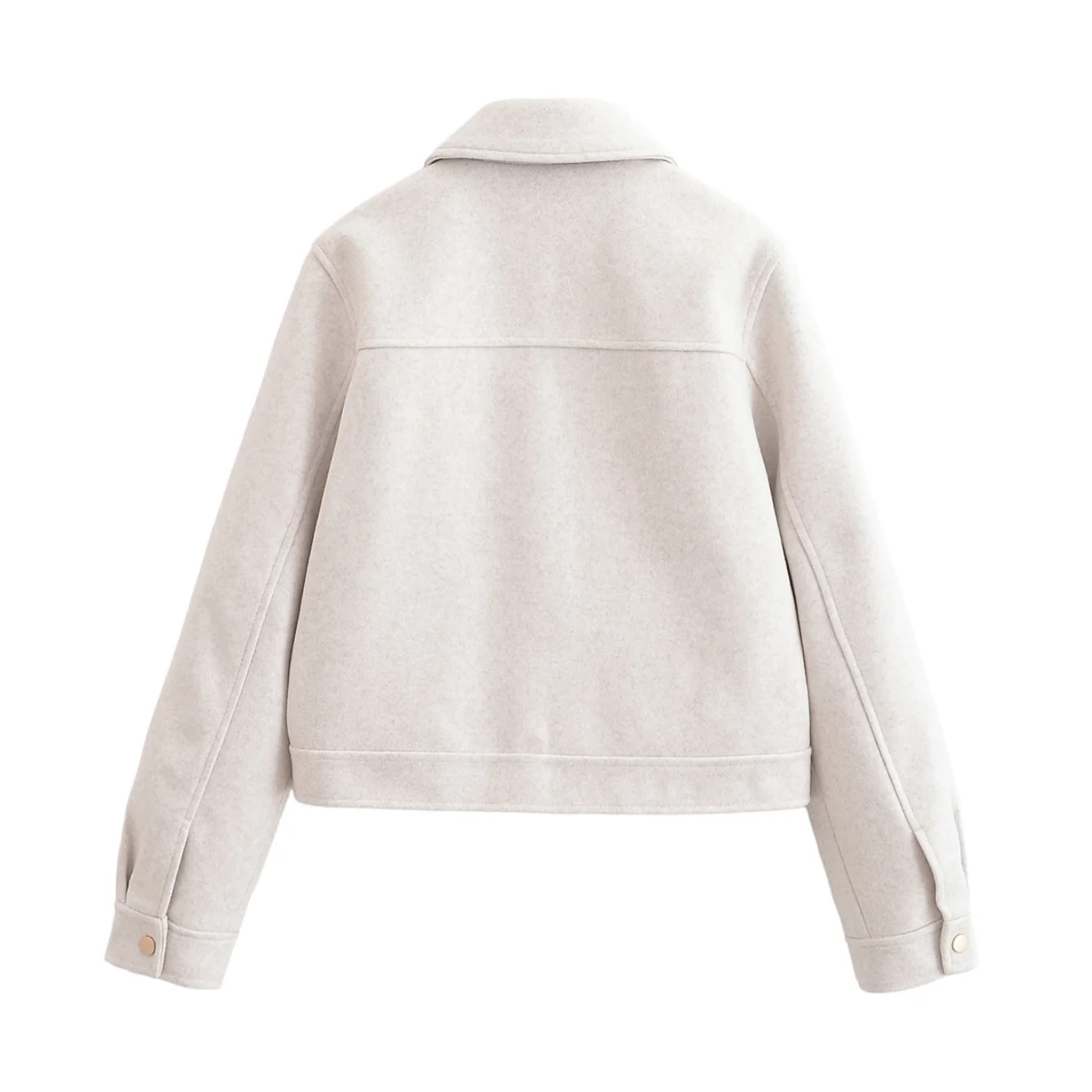 الخريف الشتاء المرأة عادية الصلبة السترات الصوفية الوقوف طوق كم كامل سحابات معاطف سيدة الموضة سترة قصيرة الشارع الشهير