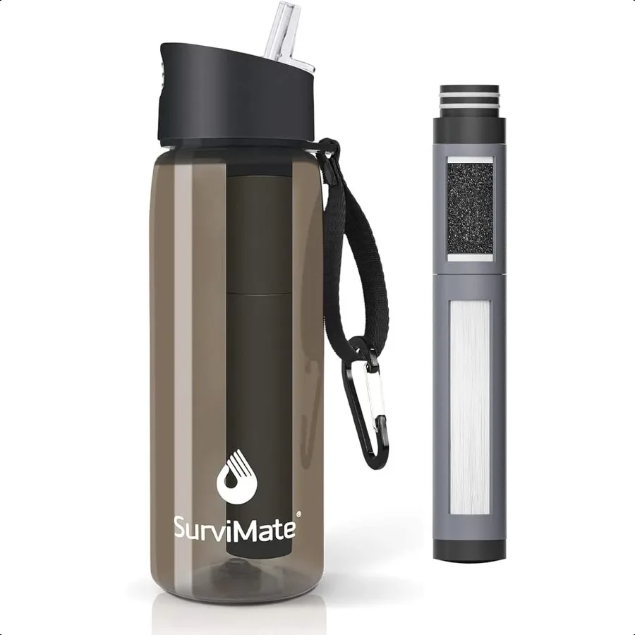 

5Stage 0.01m UltraFiltration Filtered Water Bottle BPAFree Material NSF ANSI 42372 Certified Portable Water Filter Bottle for S