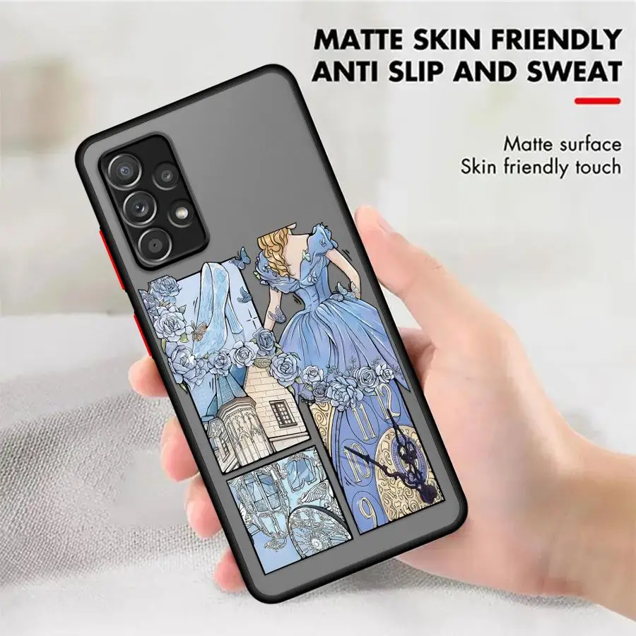 ディズニー 美しいプリンセス ケース Samsung Galaxy A25 A26 A52 A56 A73 A34 A53 A54 A21s A24 A22 A35 A36 マット फोनカバー