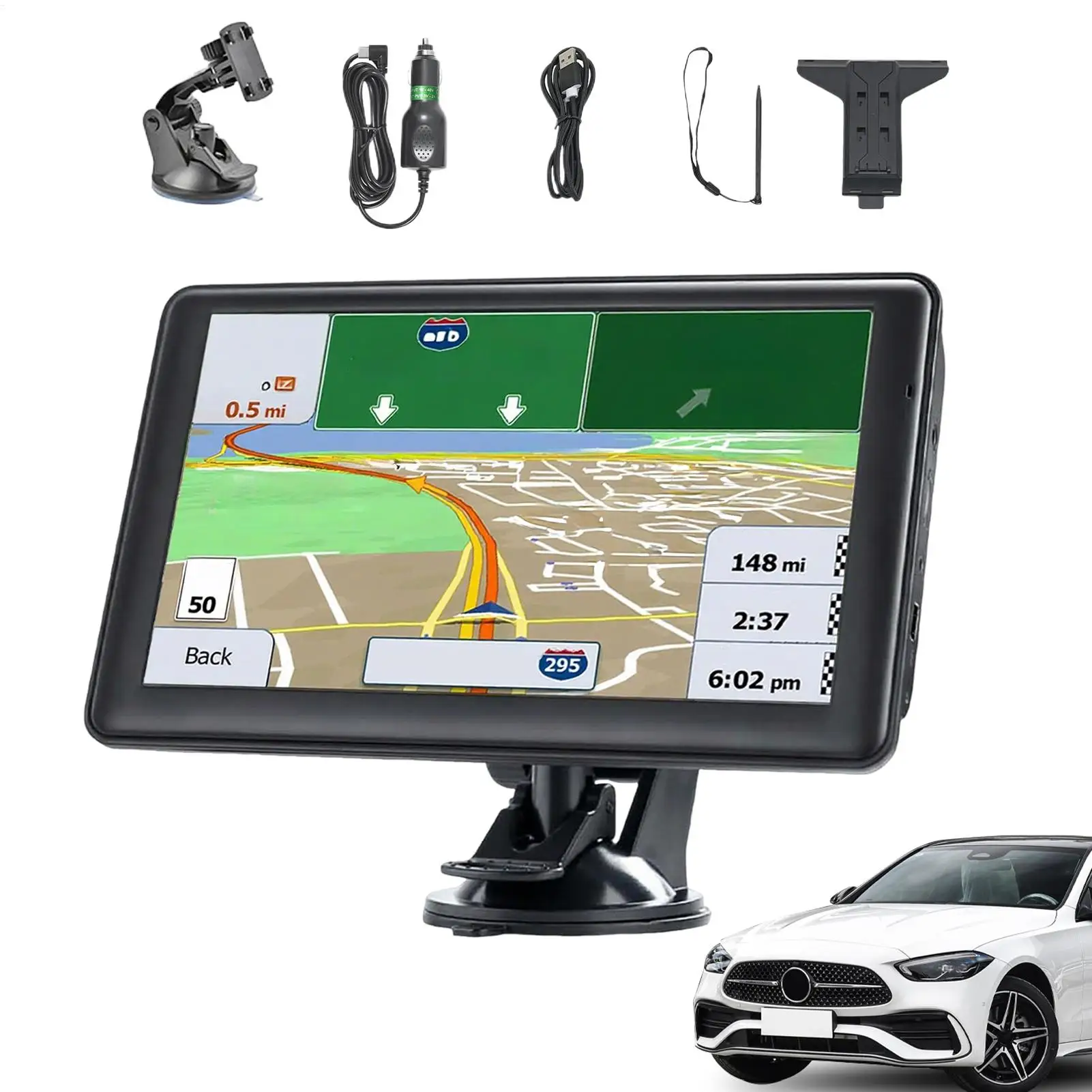 

7-дюймовые автомобильные GPS-блоки, оборудование для автомобилей, GPS-смарт-устройство, сенсорный экран, карты, дисплей, система наведения движения, автомобильная навигационная система