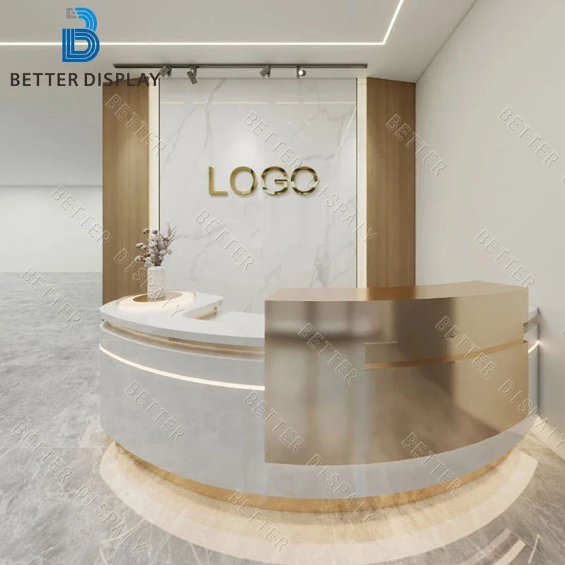 custom.Modern Simple Wood Reception Desk Shops Barber Shops Clothing Stores Beauty Salons Cashier Counter Company Fron