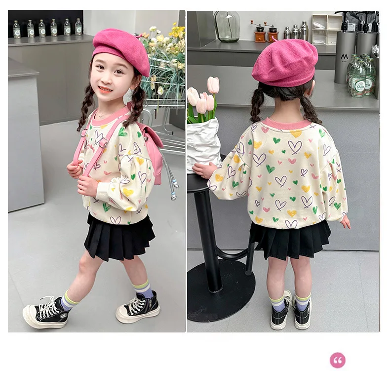 Kinderkleidung 2026 Neue Herbst-Sweatshirts Niedliche Kleinkind-Mädchenkleidung Baumwolle Kinder-Oberteil Oberbekleidung 1-8 Jahre – Detail 8