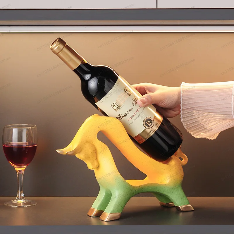 European Luxury Bull Wine Rack， Creative Metal Sculpture & Home Decor， Handmade Gift for Housewarming， Bar， Living Room