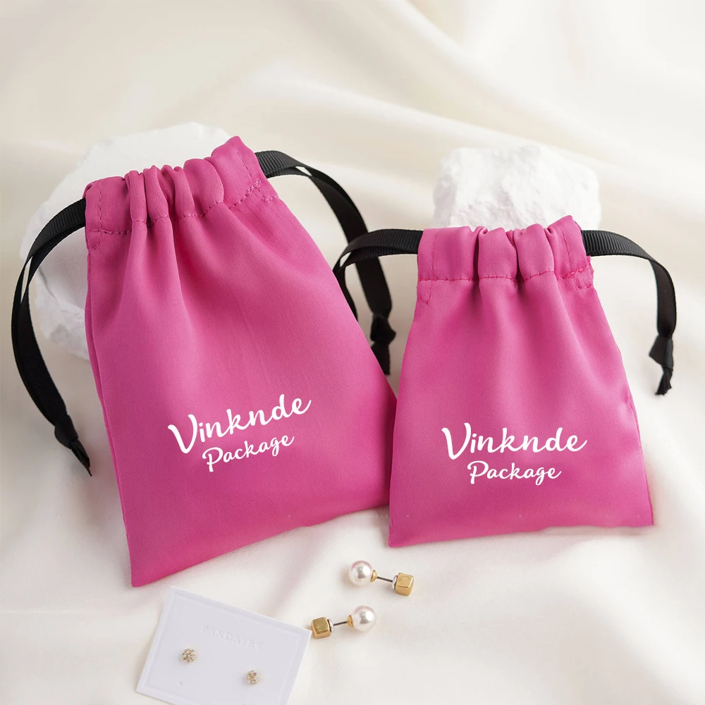 

Роскошный индивидуальный логотип, атласная мягкая шелковая сумка на шнурке, ювелирные изделия, косметический парик, сумка для хранения пыли, пучки для свадебной вечеринки, подарочные пакеты для конфет