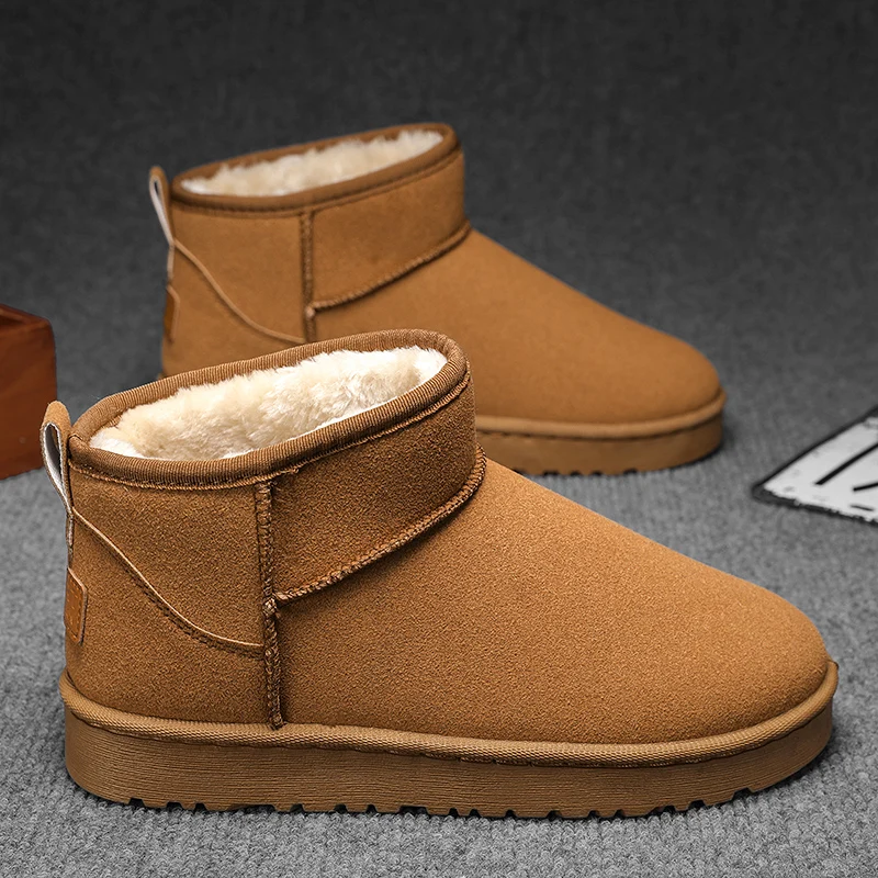 

Vintage Snow Boots for Men Comfortable Warm Slip on Boots Man Outdoor Women's Winter Boots With Fur Casual Shoes botas de nieve