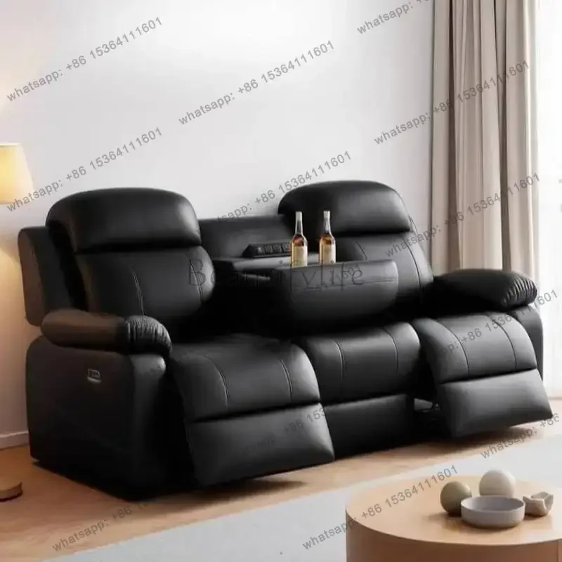 LJY Wood Black Electric Recliner Sofas Classic Cheap Single European Living Room Sofas Luxury Modern Woonkamerbanken Furniture