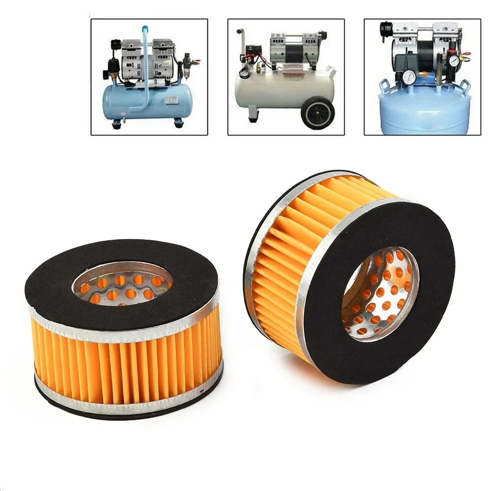2 Pcs Filter Elements Air Compressor Silencer Air Intake Silent Oil-Free Filter Element 65x36x36mm For Air Compressor Muffler