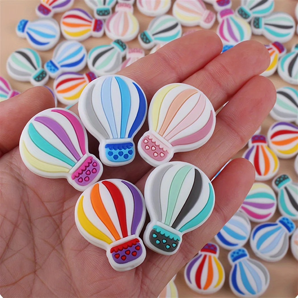 5pcs Halloween Silicone Focal Theme 3D Bat Spacer Character Beads For Jewelry Making DIY Creative Special Pen Beaded Keychain