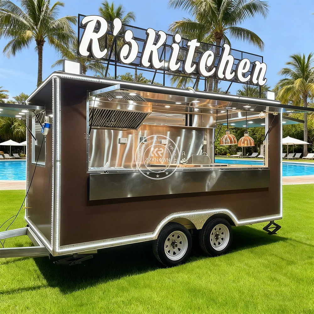 

Street Food Truck Coffee Snack Pizza Restaurant Fully Equipped Ice Cream Cart Concession Food Trailer With Full Kitchen