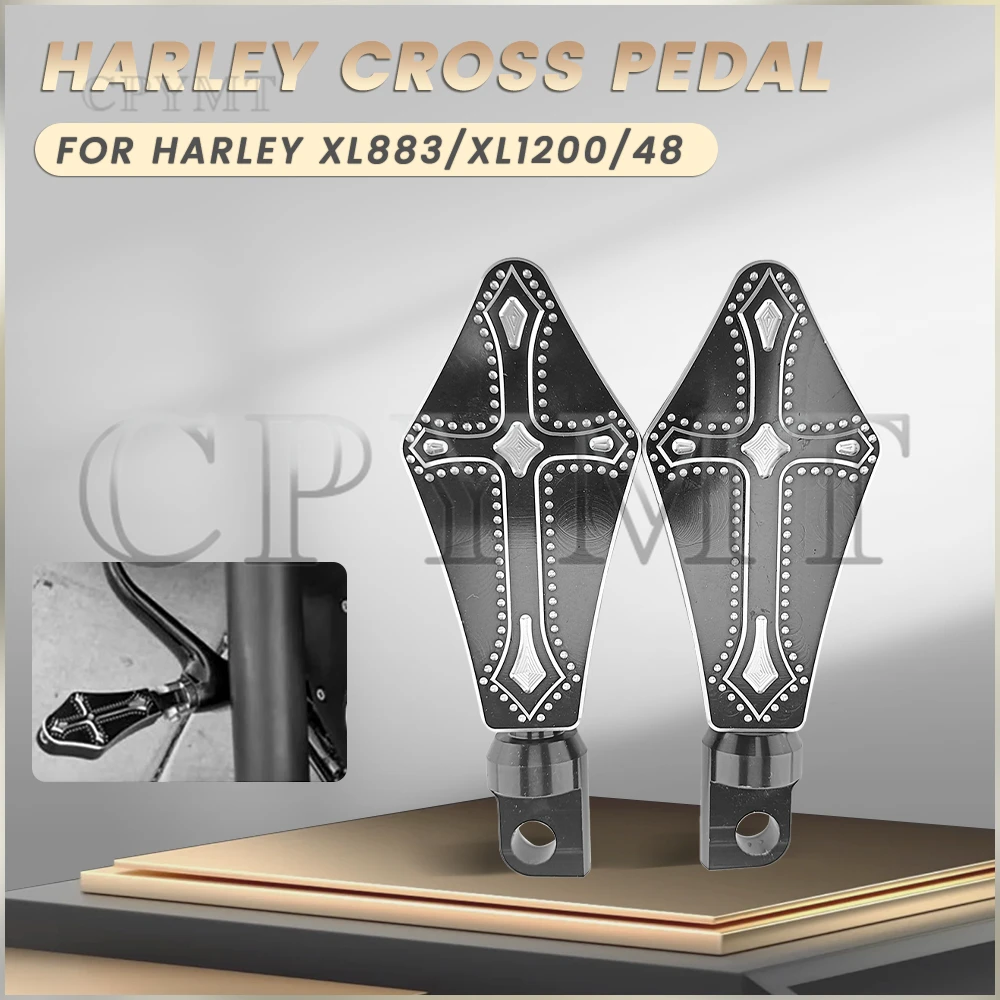 

Cross Foot Pegs Motorcycle Footrests Shifter Shift Pegs CNC Kits for Harley Touring Road King Glide Sportster VRSC Softail Dyna