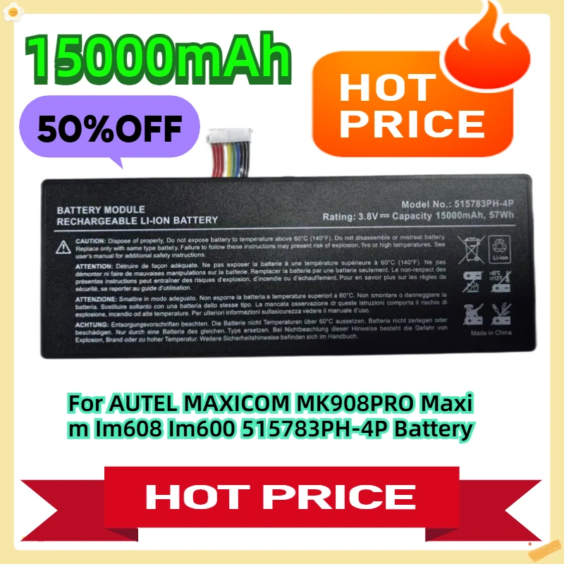 

For AUTEL MAXICOM MK908PRO Maxim Im608 Im600 515783PH-4P Battery