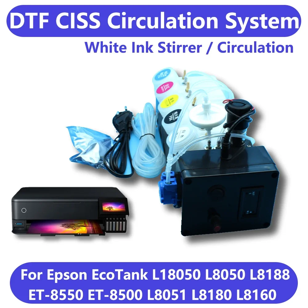 8050 L18050 L8050 DTF CISS System Modify Ink Kit For Epson Et8550 L1800 L800 XP600 i3200 4720 White Ink Tank DTF Conversion Kit