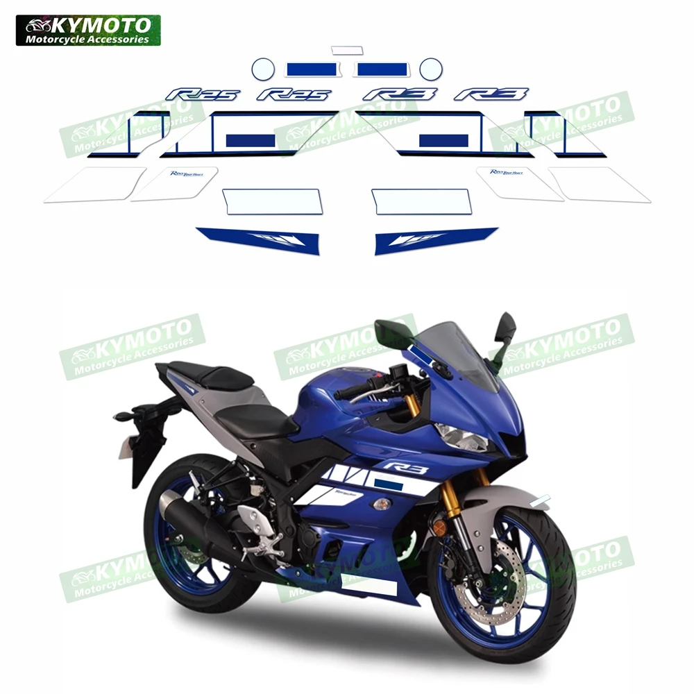 

For Yamaha YZF R25 R3 2019 2020 2021 2022 2023 R25 R3-19 Motorcycle Accessories Fairing Sticker Full Car Sticker Decal Kit