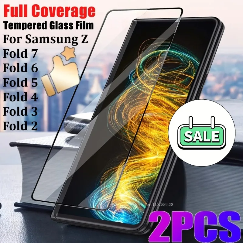 

2Pcs HD Tempered Glass for Samsung Galaxy Z Fold 7 6 5 4 3 2 Screen Protector for Samsung Galaxy Z Fold 2 3 4 5 6 7 Anti-Scratch