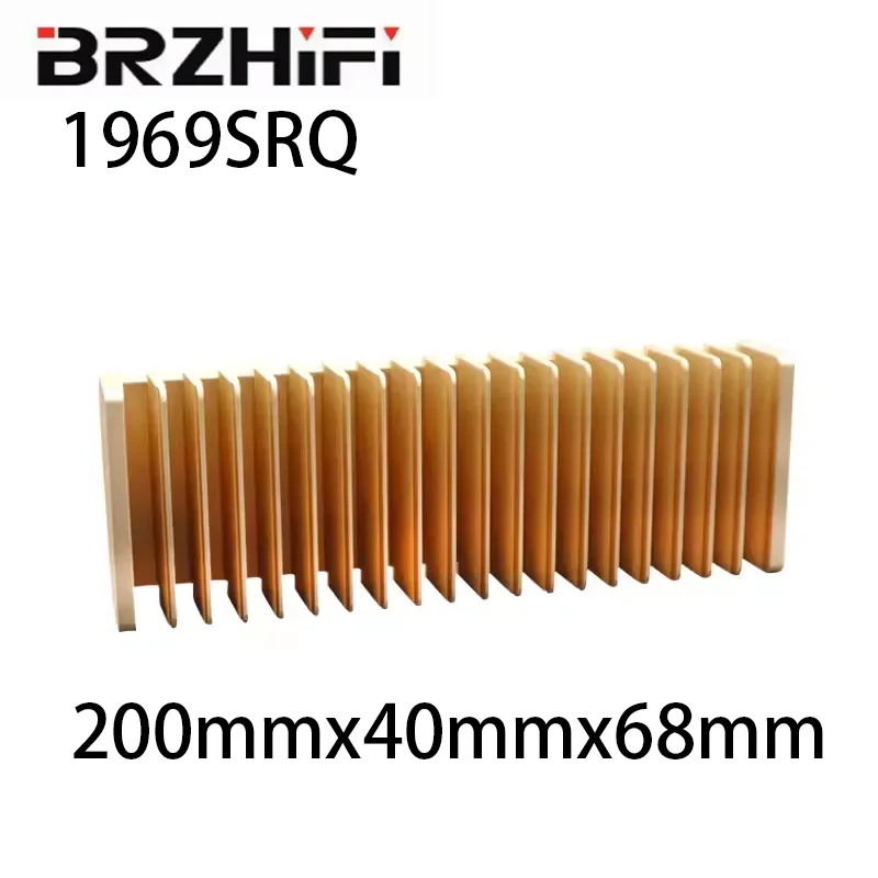 

BRZHIFI 1969SRQ Wire Drawing Heat Sink Golden Silver Sawtoot CNC High Quality Aluminum Radiator for Home Audio HIFI Amplifier