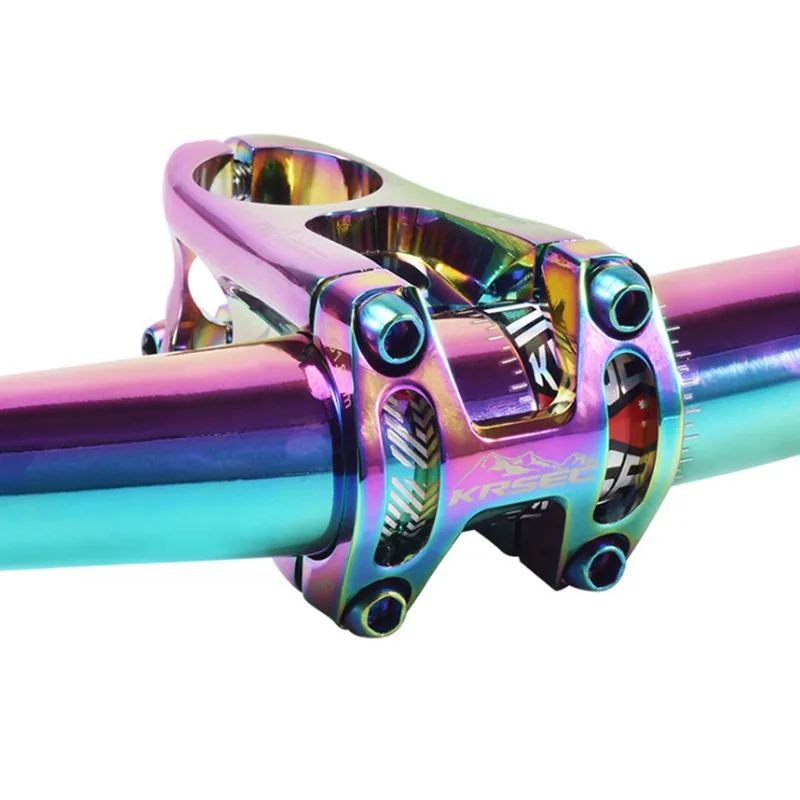 

New Colorful MTB Bicycle Stem CNC Ultralight HollowShort Mountain Road Bike Rainbow Stem XC AM BikeHandlebar Stem 31.8*50mm