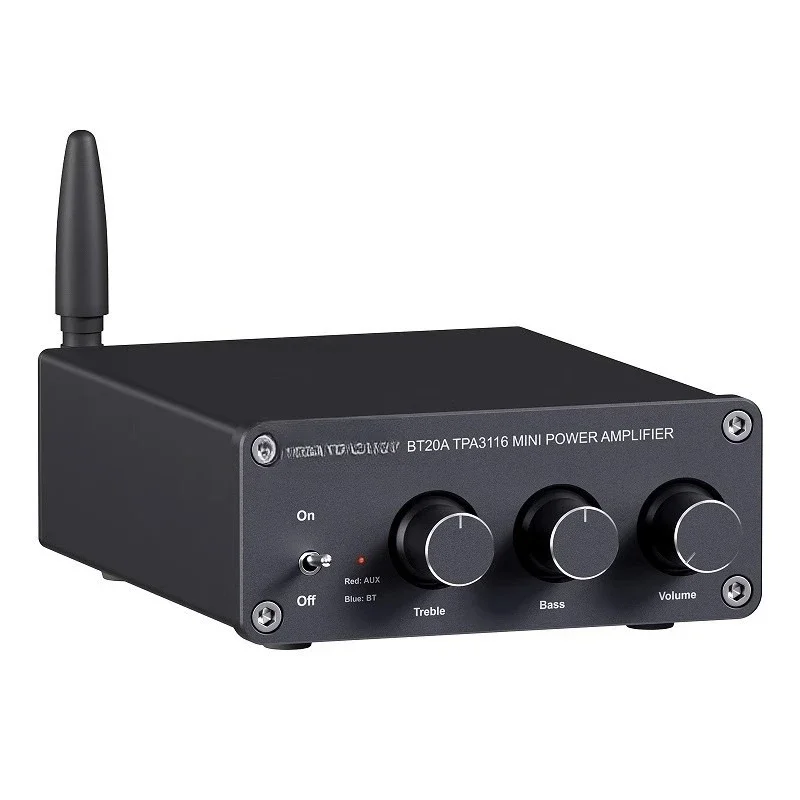 

BT20A stereo 2-channel desktop digital power amplifier, Bluetooth 5.0 class D mini power amplifier