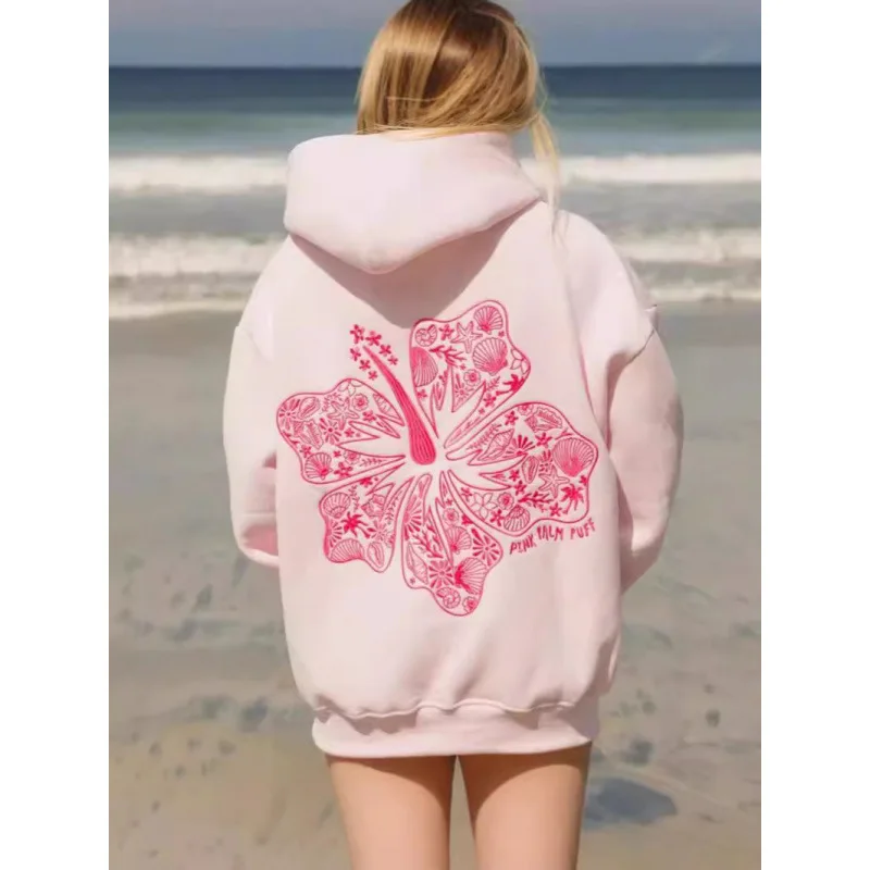 

2025 модная весенняя женская толстовка с дрейфом на плечах и длинным рукавом в уличном стиле