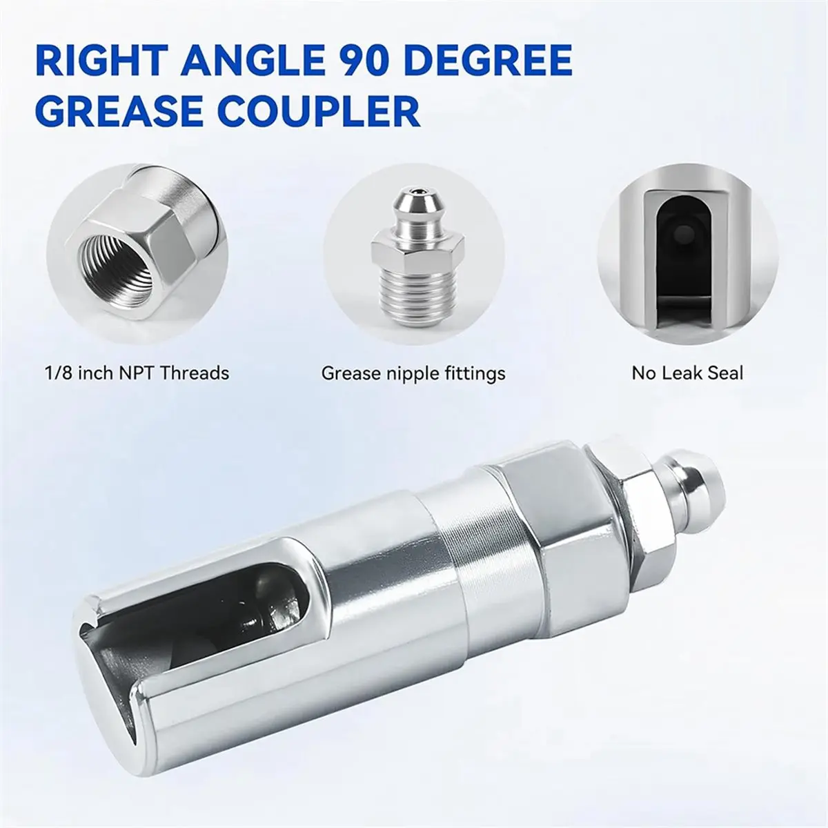 Grease Coupler Kit,90 Degree Adapter Grease Neddle Dispenser,Grease Hose,Grease Needle Nozzle Tips