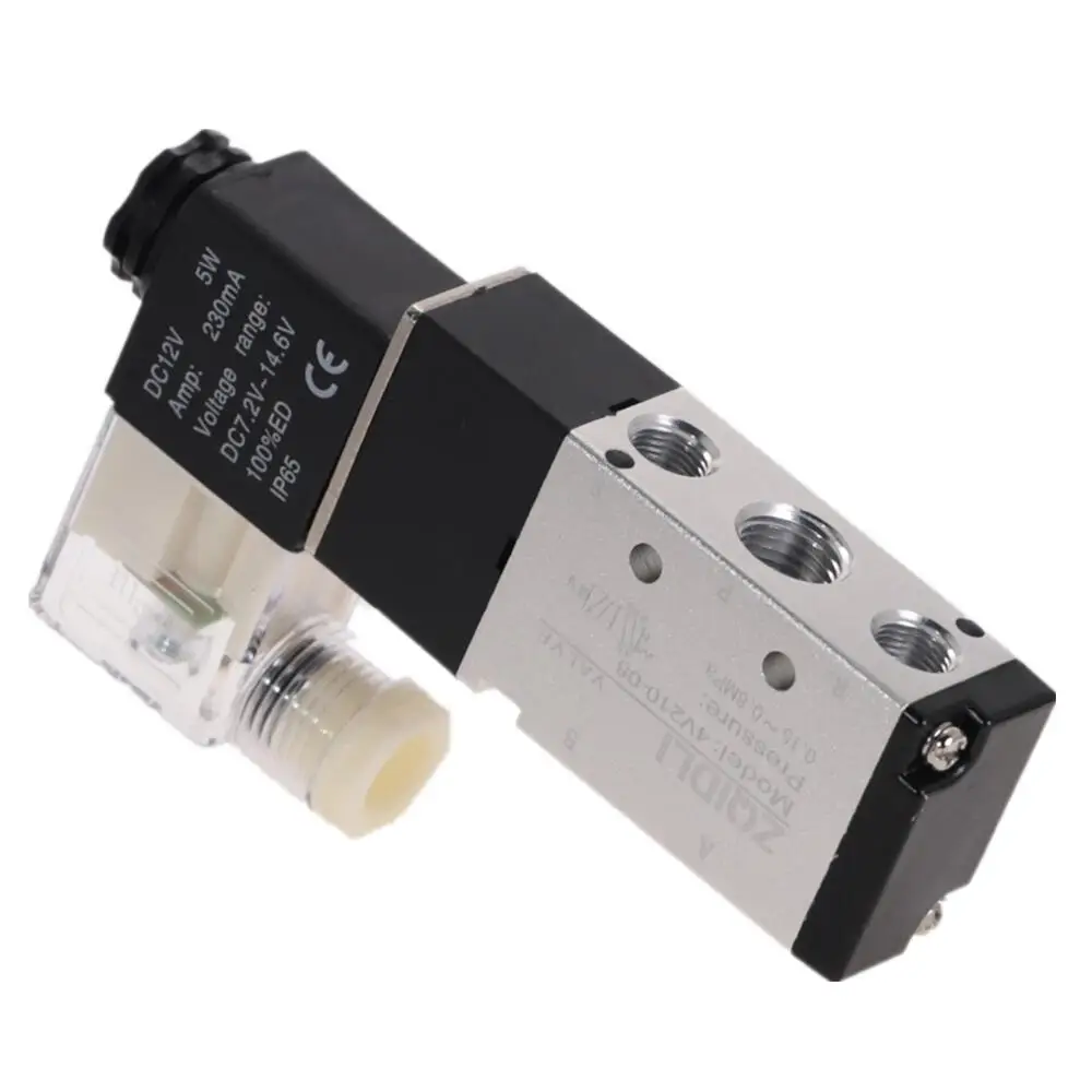 Pneumatic Electric Solenoid Valve 5 Way 2 Position Control Air Gas Magnetic 4V210-08 12V 24V 220V Coil Volt