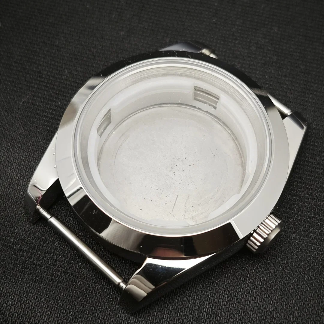 39mm Case 8215 Steel Watch Case with Sapphire Crystal  for ETA2836/ Miyoda 8215/ Mingzhu 2813 3804 Movement Steel Back Cover