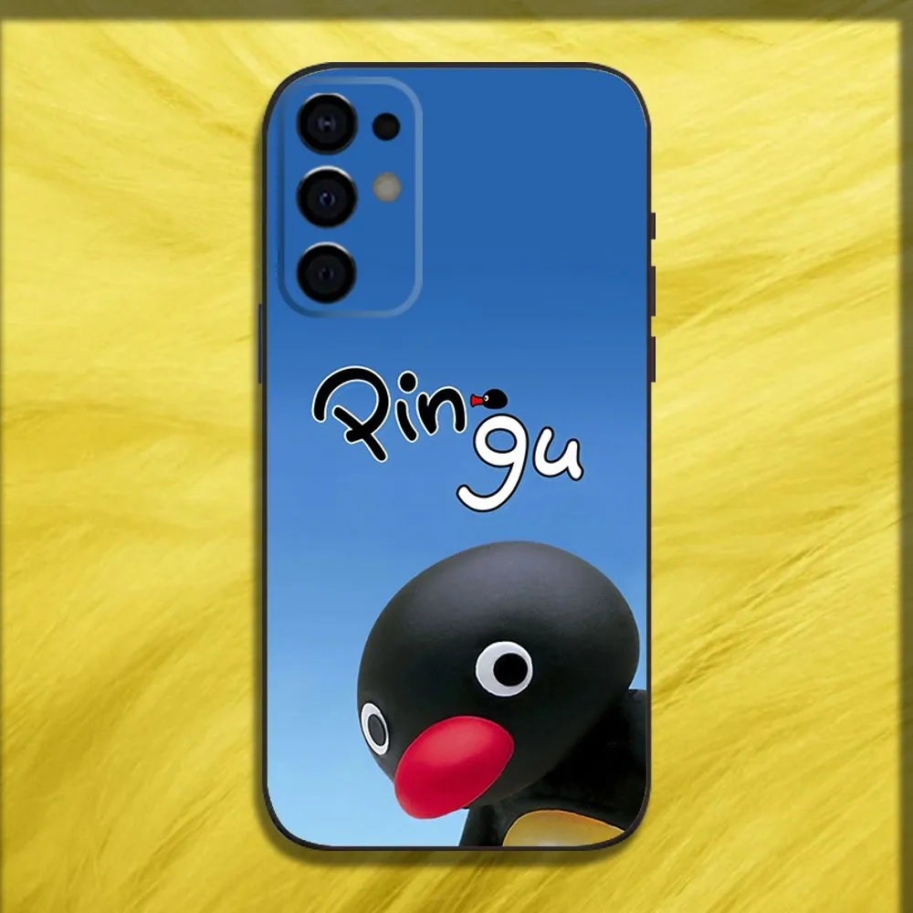 Cartoon P-Pingu Penguin Cute Phone Case For Samsung S24,S21,S22,S23,S30,Ultra,S20,Plus,Fe,Lite,Note,10,9,5G Black Soft Cover