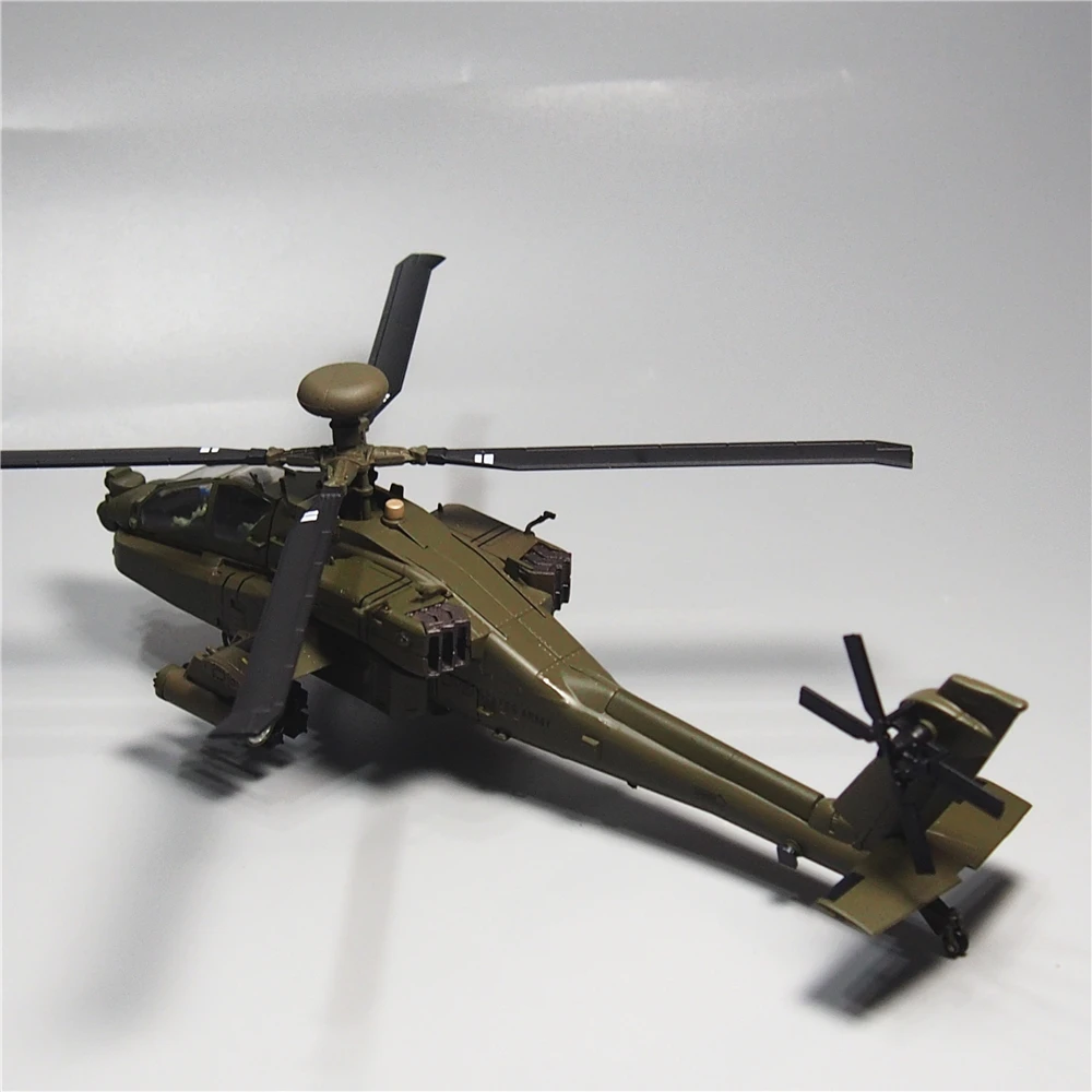 Escala 1:72, modelo de helicóptero armado US AH64 Apache, aleación fundida, juguetes clásicos nostálgicos, regalos de recuerdo, exhibición estática