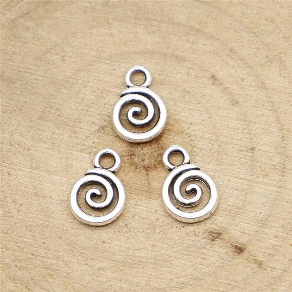 20pcs 11x8mm Antique Alloy Charms Spiral Screw Helix Spire Volution Tibetan Silver  Pendants Jewelry Making DIY Handmade Craft