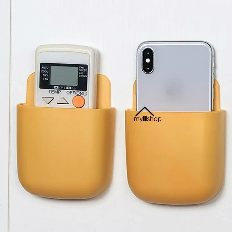 Storage Organizer Box Wall Mounted Mobile Phone Charging Self-adhesive Air Conditioning TV Remote Control Holder for Bedroom