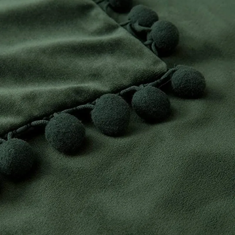 Christmas Gift Velvet Green Plush Pillow Covers with Pom Pom 30x50cm 45x45cm 50x50cm Soft Cushion Covers for Sofa Couch Bedroom