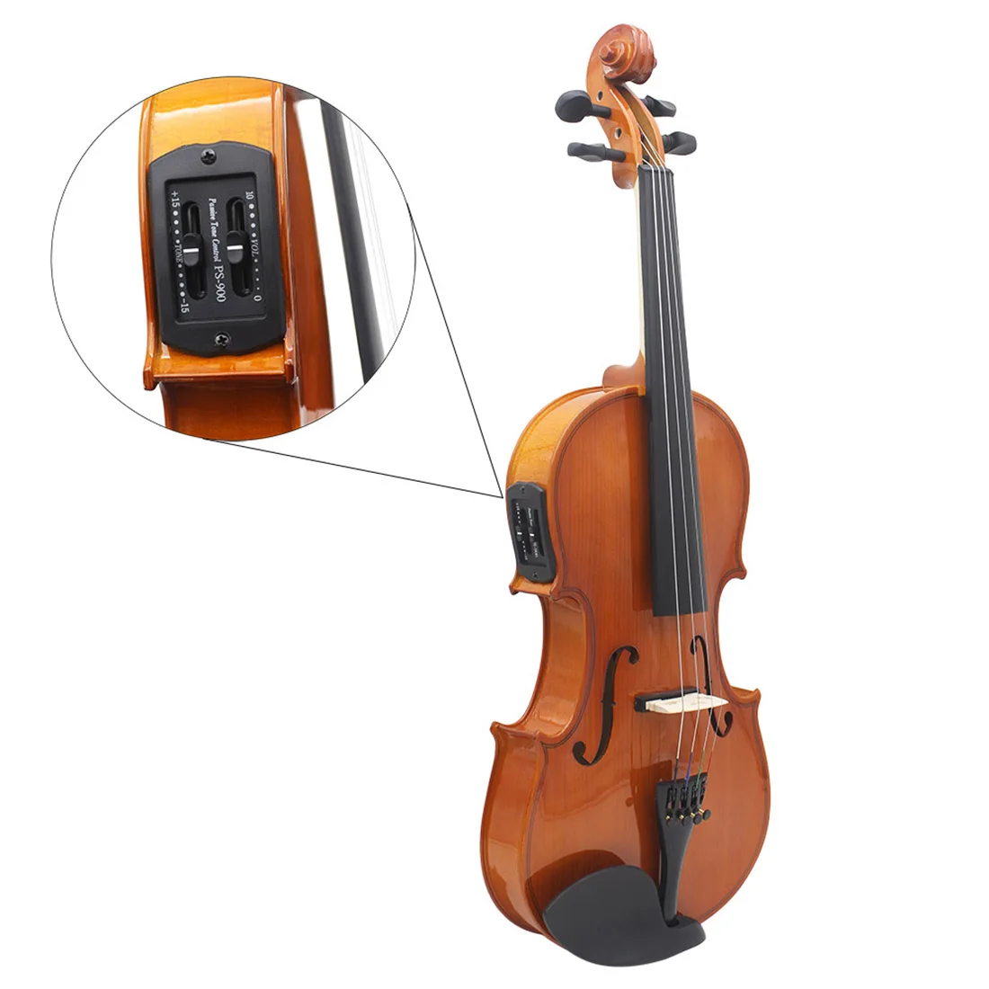 Astonvilla 4/4 Electroacoustic Violin EQ Electric Violin Set Maple Panel Violin for Performance Professional String Instrument