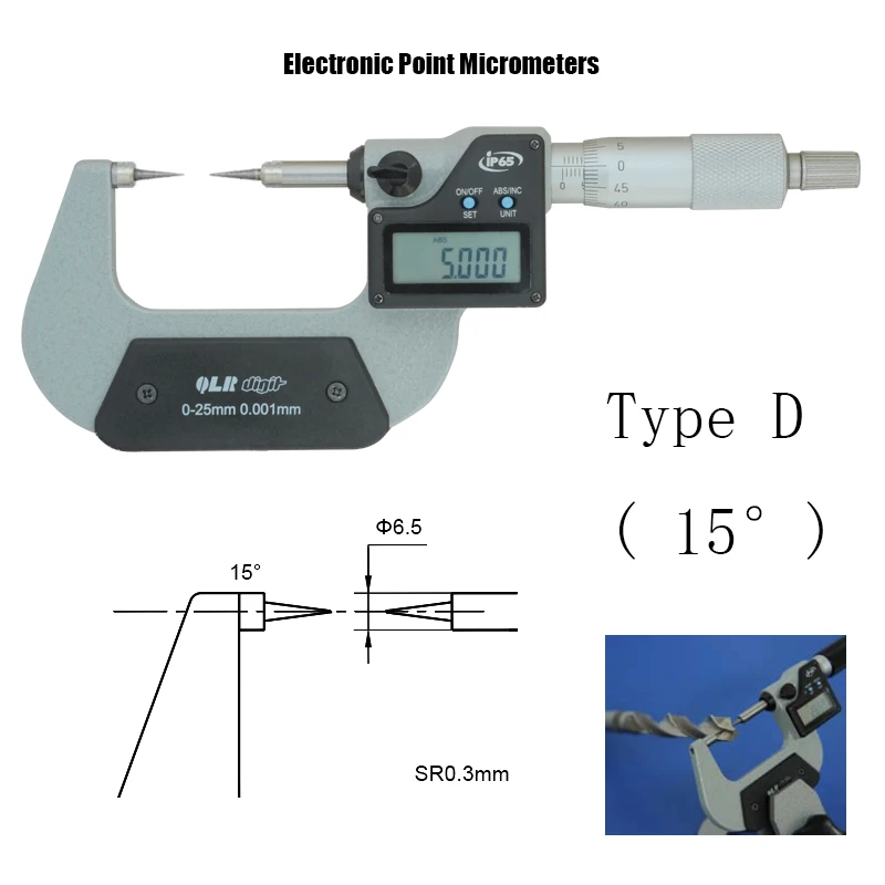 XiBei Point Micrometers 0-25mm 25-50mm 50-75mm 342-251 Carbide meetvlakken Dikte Ideaal gereedschap voor het meten van boorgaten