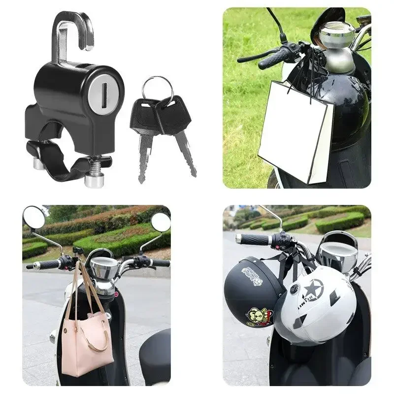 Universal Motorcycle Helmet Lock Anti-Theft Fixed Lock Handlebar Mount Bicycle Electric Motorbike Security Lock Accessories