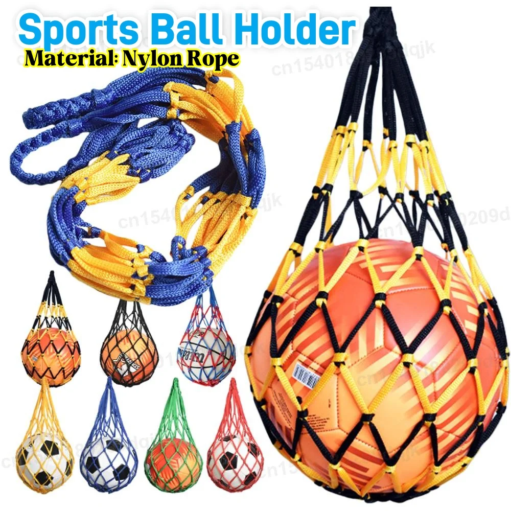 Basketball Football Net Bag Nylon Bold Storage Pack Single Ball Carry Portable Equipment Outdoor Sports Soccer Volleyball Pocket