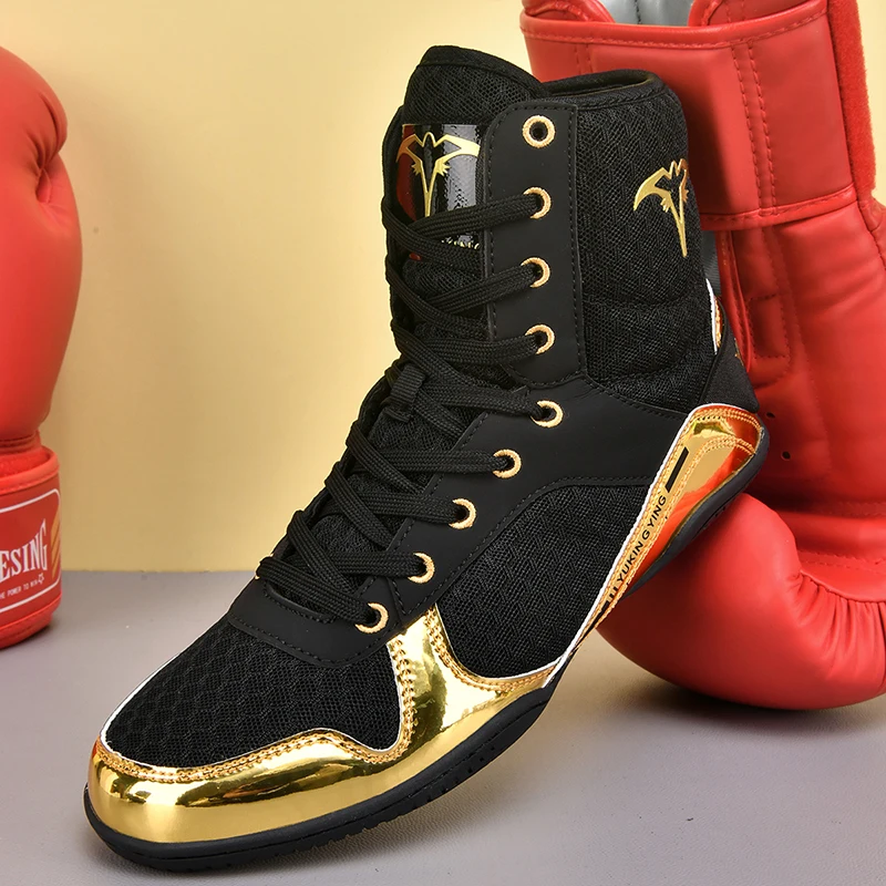 

Luxury Brand Wrestling Boots for Men Black Boxing Shoes Man Designer Gym Training Shoe Mens Competition Sport Fighting Shoes