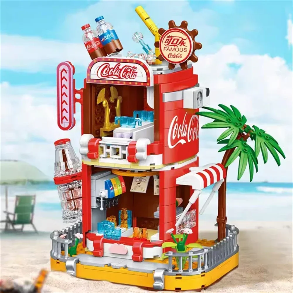 Coffee Shop Street View Series Mini Building Blocks Toys,Pretend Play Coffee Making,Fun and Brain Stimulating Game for Kids