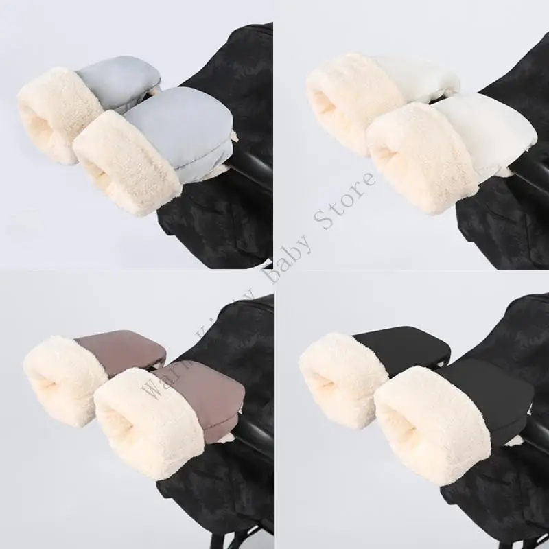 

1 Pair New Windproof Waterproof Winter Baby Stroller Gloves Washable Thicken Fleece Lining Warm Pram Pushchair Hand Muffs
