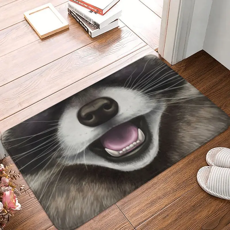 Custom Funny Raccoon Front Door Floor Entrance Mats Outdoor Trash Panda Racoon Kitchen Bathroom Doormat Balcony Carpet Rug