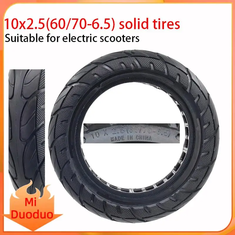 

10X2.5 Tubeless Tires 60/70-6.5 Solid Tire for Ninebot Max G30 Electric Scooter 10inch Explosion-Proof Hollow Honeycomb Tyre
